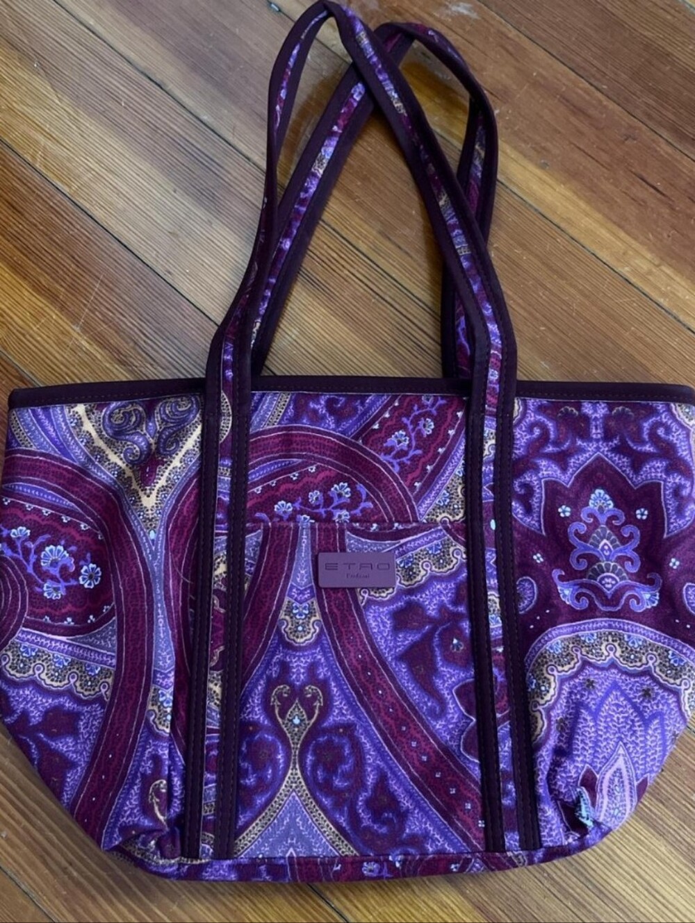 Etro Perfumi Multitone Purple Paisley Tote